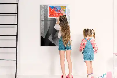 Pizarra magnética decorativa diseño de abstracción geométrica con rotulador incluido
