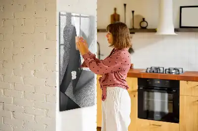 Pizarra magnética decorativa diseño de abstracción geométrica con rotulador incluido