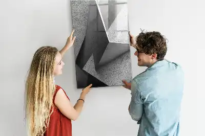 Pizarra magnética decorativa diseño de abstracción geométrica con rotulador incluido