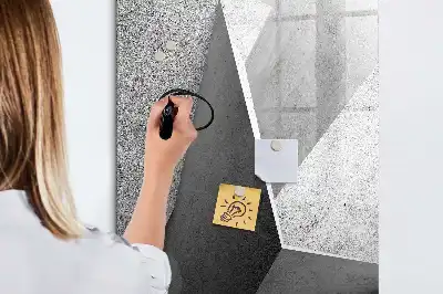 Pizarra magnética decorativa diseño de abstracción geométrica con rotulador incluido