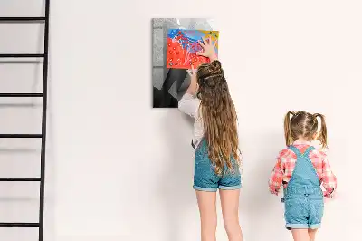 Pizarra magnética decorativa diseño de abstracción geométrica con rotulador incluido