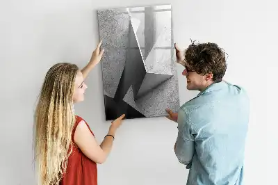 Pizarra magnética decorativa diseño de abstracción geométrica con rotulador incluido