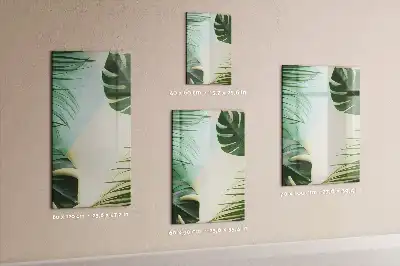 Pizarra magnética de cristal diseño de monstera tropical