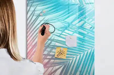 Pizarra magnética decorativa con diseño de hojas de palma y rotulador incluido