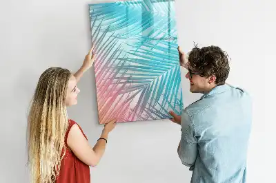 Pizarra magnética decorativa con diseño de hojas de palma y rotulador incluido