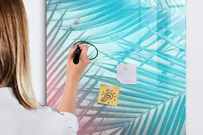 Pizarra magnética decorativa con diseño de hojas de palma y rotulador incluido