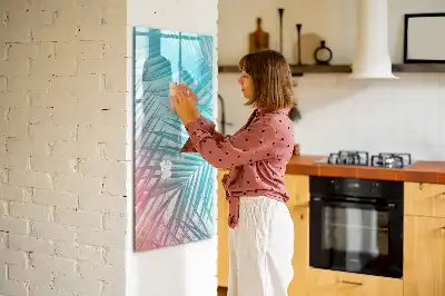 Pizarra magnética decorativa con diseño de hojas de palma y rotulador incluido