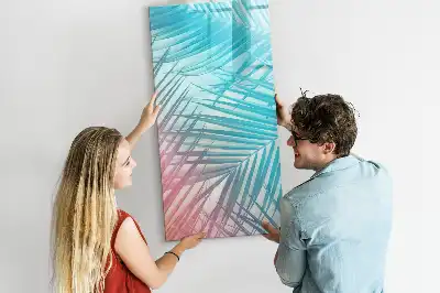 Pizarra magnética decorativa con diseño de hojas de palma y rotulador incluido