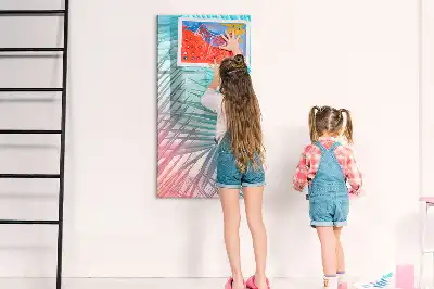 Pizarra magnética decorativa con diseño de hojas de palma y rotulador incluido