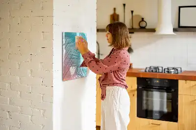 Pizarra magnética decorativa con diseño de hojas de palma y rotulador incluido