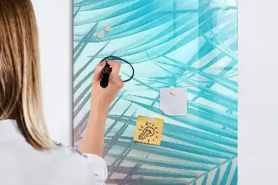 Pizarra magnética decorativa con diseño de hojas de palma y rotulador incluido