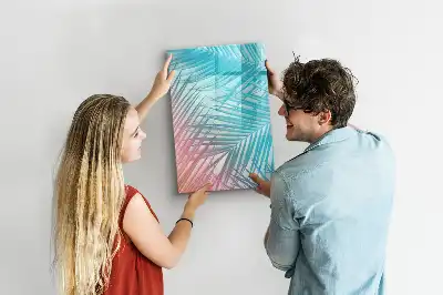 Pizarra magnética decorativa con diseño de hojas de palma y rotulador incluido