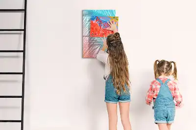 Pizarra magnética decorativa con diseño de hojas de palma y rotulador incluido