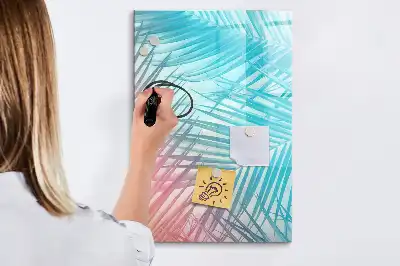 Pizarra magnética decorativa con diseño de hojas de palma y rotulador incluido