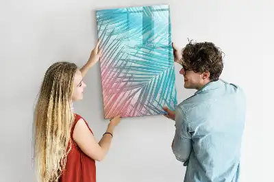 Pizarra magnética decorativa con diseño de hojas de palma y rotulador incluido