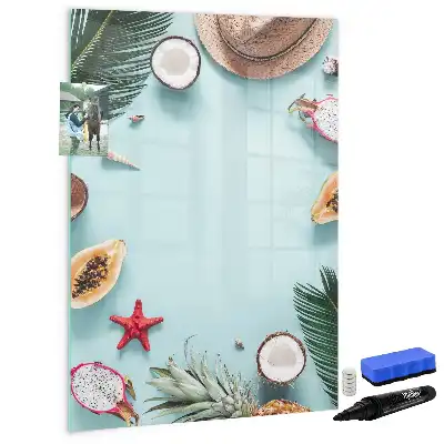 Pizarra magnética de cristal borrable diseño composición de verano