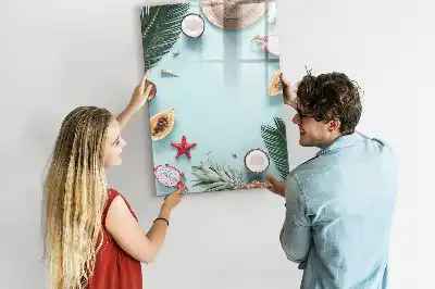 Pizarra magnética de cristal borrable diseño composición de verano