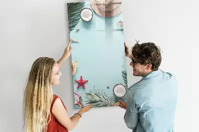 Pizarra magnética de cristal borrable diseño composición de verano