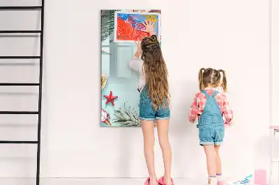Pizarra magnética de cristal borrable diseño composición de verano