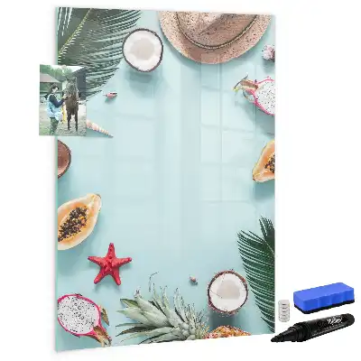 Pizarra magnética de cristal borrable diseño composición de verano
