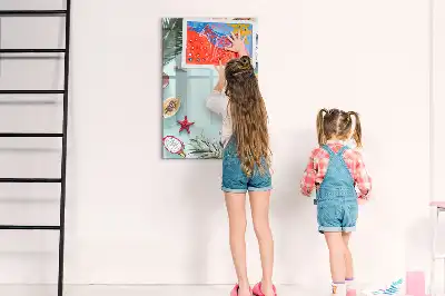 Pizarra magnética de cristal borrable diseño composición de verano