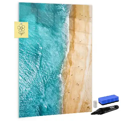 Pizarra magnética decorativa con rotulador de diseño playa marina