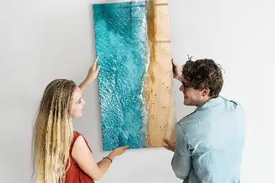 Pizarra magnética decorativa con rotulador de diseño playa marina