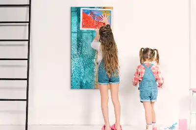 Pizarra magnética decorativa con rotulador de diseño playa marina