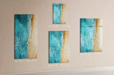 Pizarra magnética decorativa con rotulador de diseño playa marina