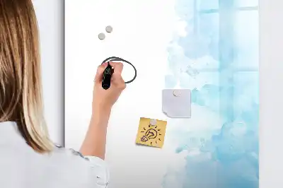 Pizarra magnética decorativa con diseño de manchas de acuarela y rotulador