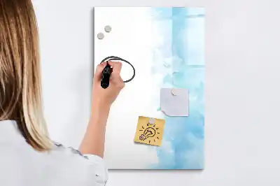 Pizarra magnética decorativa con diseño de manchas de acuarela y rotulador