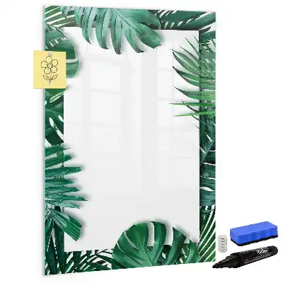 Pizarra magnética decorativa con diseño de marco de monstera y rotulador incluido