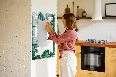 Pizarra magnética decorativa con diseño de marco de monstera y rotulador incluido