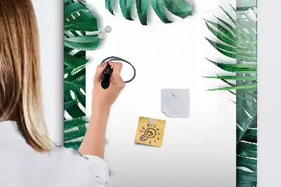 Pizarra magnética decorativa con diseño de marco de monstera y rotulador incluido