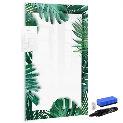 Pizarra magnética decorativa con diseño de marco de monstera y rotulador incluido