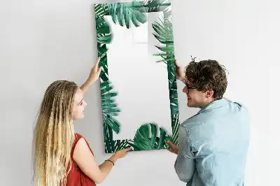 Pizarra magnética decorativa con diseño de marco de monstera y rotulador incluido