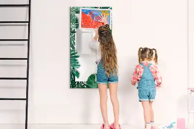 Pizarra magnética decorativa con diseño de marco de monstera y rotulador incluido