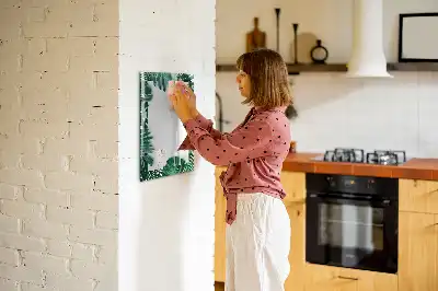 Pizarra magnética decorativa con diseño de marco de monstera y rotulador incluido