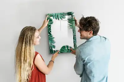 Pizarra magnética decorativa con diseño de marco de monstera y rotulador incluido