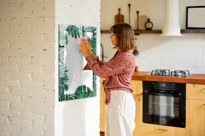 Pizarra magnética decorativa con diseño de marco de monstera y rotulador incluido