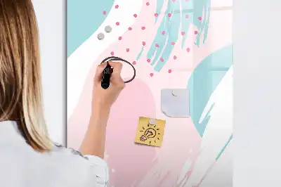 Pizarra magnética de cristal borrable con diseño de abstracción de patrones