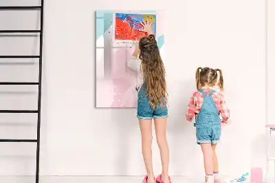 Pizarra magnética de cristal borrable con diseño de abstracción de patrones