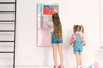 Pizarra magnética de cristal borrable con diseño de abstracción de patrones