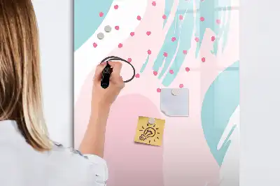 Pizarra magnética de cristal borrable con diseño de abstracción de patrones