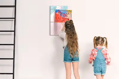 Pizarra magnética de cristal borrable con diseño de abstracción de patrones