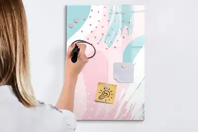 Pizarra magnética de cristal borrable con diseño de abstracción de patrones