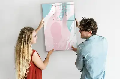 Pizarra magnética de cristal borrable con diseño de abstracción de patrones