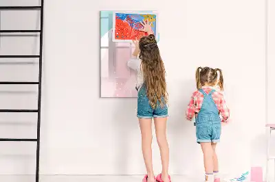 Pizarra magnética de cristal borrable con diseño de abstracción de patrones