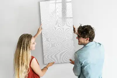 Pizarra magnética decorativa con rotulador líneas grises