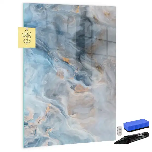 Pizarra magnética decorativa con rotulador con diseño de patrón de mármol